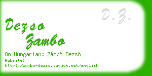 dezso zambo business card
